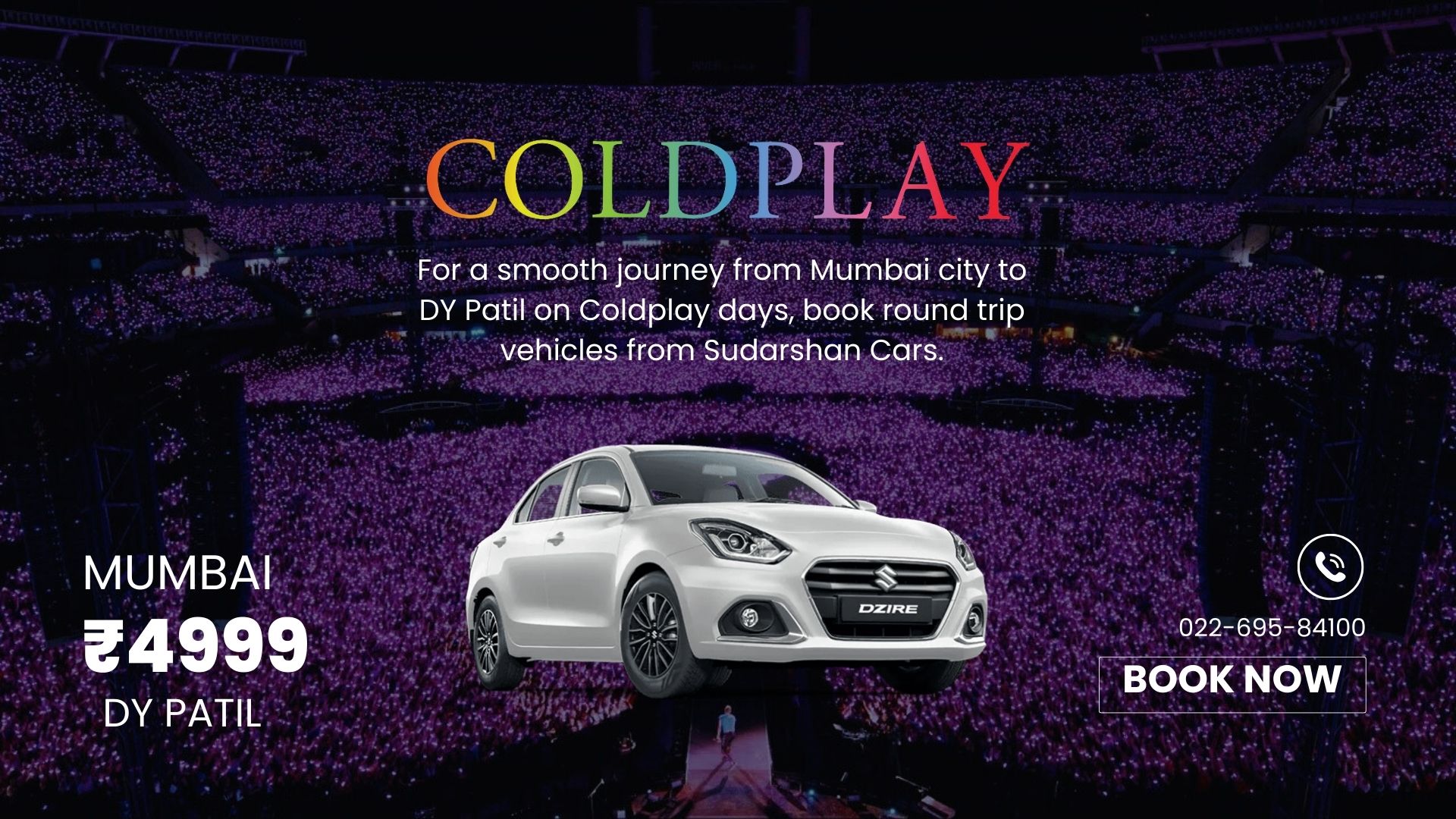 Car Rental for Coldplay Concert in Navi Mumbai – January 18, 19, and 20